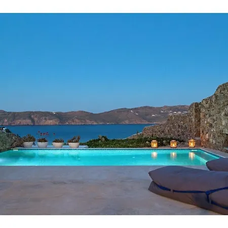 Elegant Mykonos Air Private Pool 4 Bedrooms Sea View Panormos Villa *